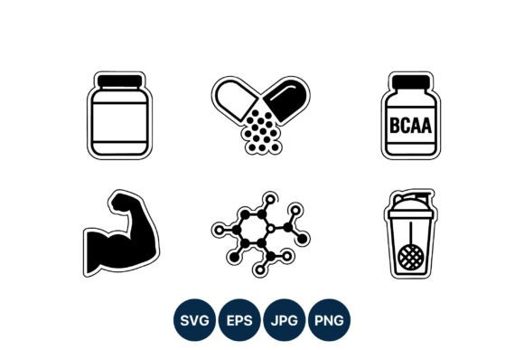 Bcaa Bottle Capsule Muscle Icon Set Review