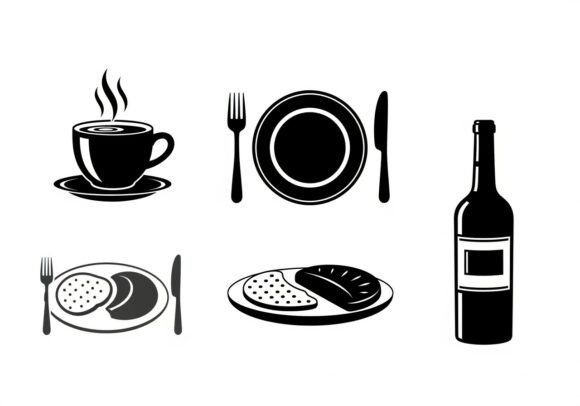 Black and White Table Setting with Food Review