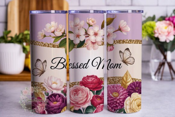 Blessed Mom Floral Glitter 20oz Wrap Review