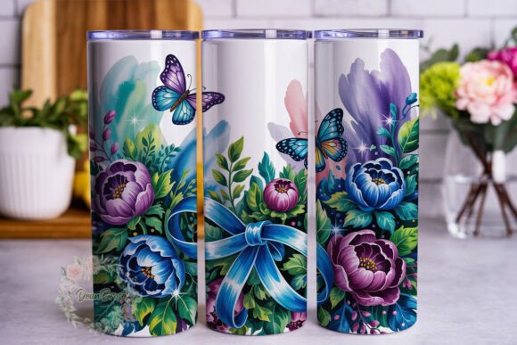 Blue Purple Floral Butterfly Tumbler Wrap Review
