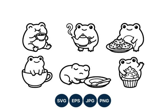 Cute Cartoon Frogs Drinking Tea Embroidery Design Review