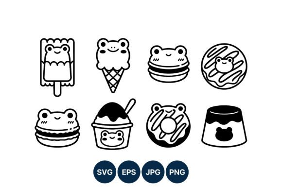 Cute Frog Desserts Vector Icons Review