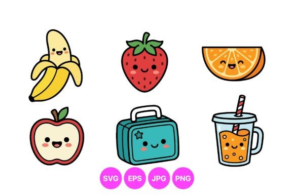 Cute Kawaii Fruit Clipart Set Review