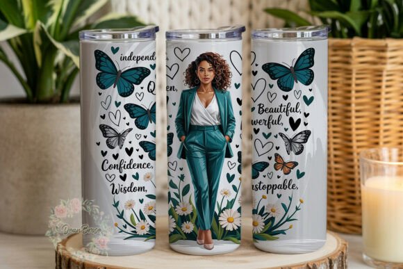 Empowered Woman Teal Butterfly Design Review