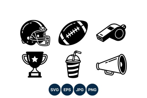 Football Helmet Ball Trophy Whistle Icon Review