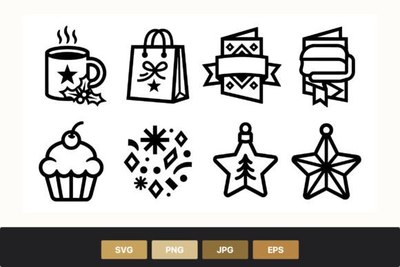Holiday Black and White Icon Set Review