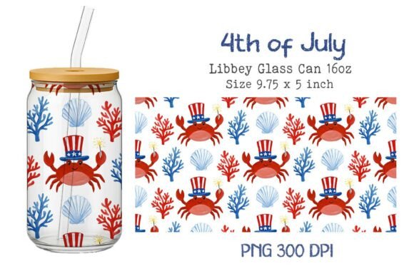 July 4th Crabs 16oz Glass Can Wrap Review