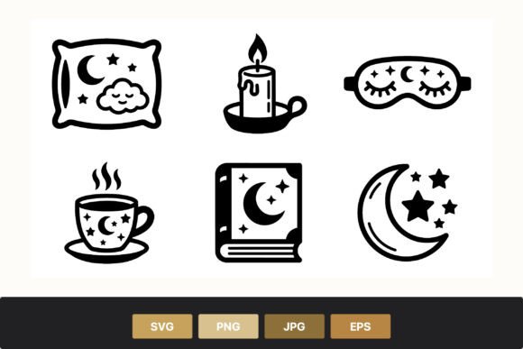Moon Stars Sleep Vector Icons Review