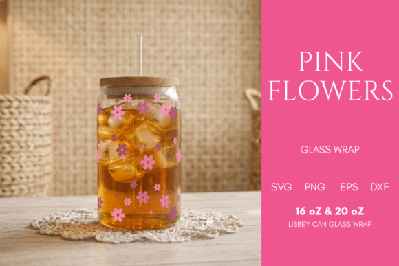 Pink Flower Libbey Glass Wrap Embroidery Review