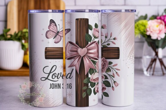 Pink Glitter Cross Loved Tumbler Wrap Review
