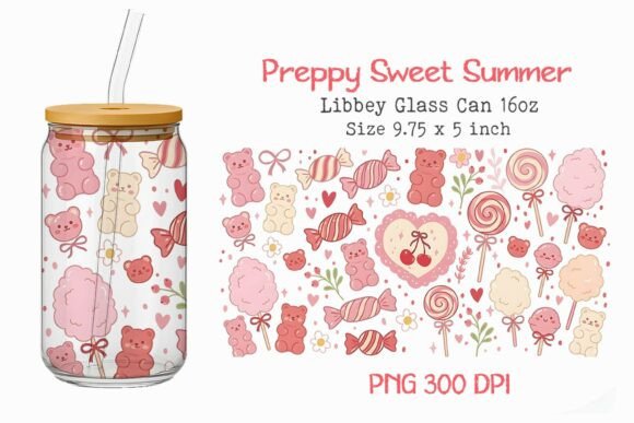 Preppy Sweet Summer 16oz Glass Can Wrap Review