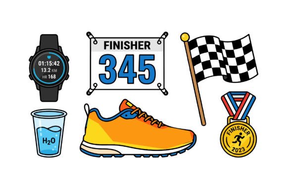Race Day Running Clipart Set Review