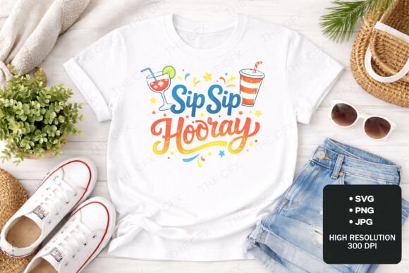 Sip Sip Hooray Drink T-shirt Design Review