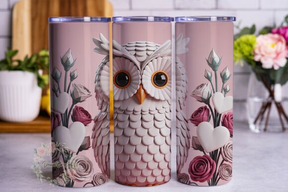 Sweet Owl Floral Wrap 20oz Skinny Review
