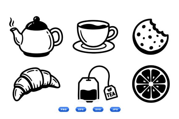 Tea Time Breakfast Clipart Review for Embroidery Projects