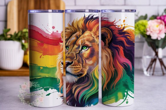 Vibrant Lion Head Art 20oz Wrap Review
